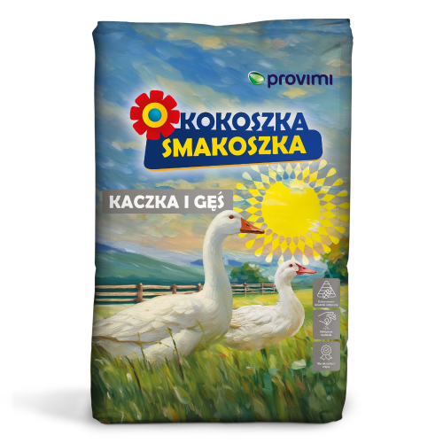 KOKOSZKA SMAKOSZKA Kaczka i Gęś 1 granulat krótki pasza dla kaczek i gęsi 25kg